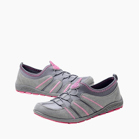 Grey & Pink Shock proof, Wear Resistant : Walking Shoes for Women : Turhia - 0068TuF