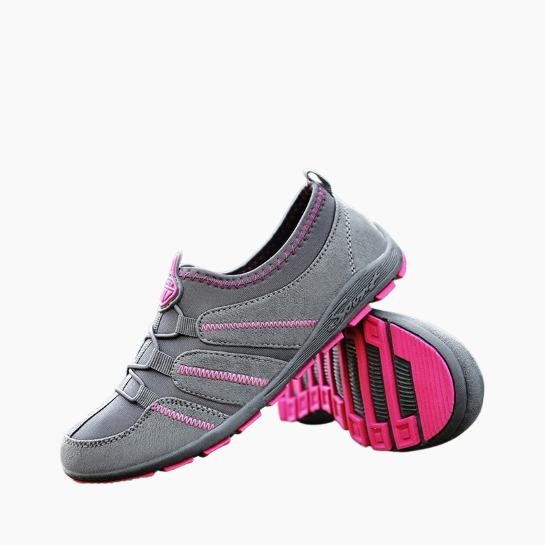 Grey & Pink Shock proof, Wear Resistant : Walking Shoes for Women : Turhia - 0068TuF